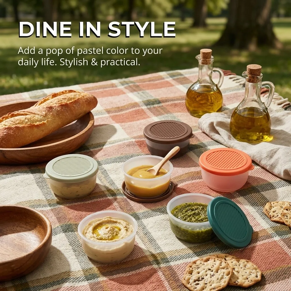 2/6Pcs Mini Plastic Dressing S - Sauce Dipping Cup recension och pris